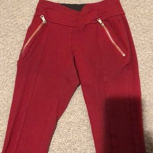 FashionNova Red High-Rise Skinny Waist Leggings